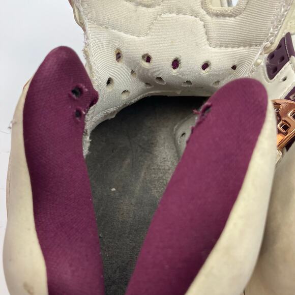 Jordan‎ Dub Zero Spizike Sneakers White Burgundy Gold 40 Acres Brooklyn Youth 5Y - Picture 10 of 11